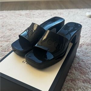 Gucci Rubber Platform Sandals Black